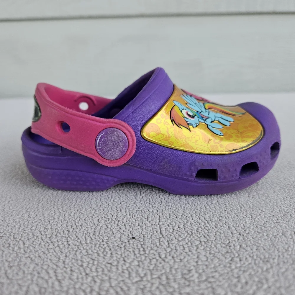 Crocs Clog Toddler SZ 6 Slip-On Purple My Little Pony Water Shoes Girl